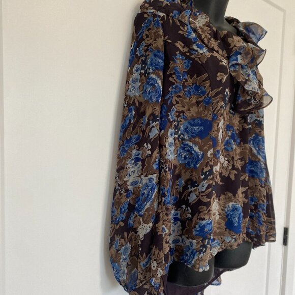 Coldwater Creek Floral Print Tunic Blouse Long Sleeve Shirt Plus Size 1X - Picture 2 of 9